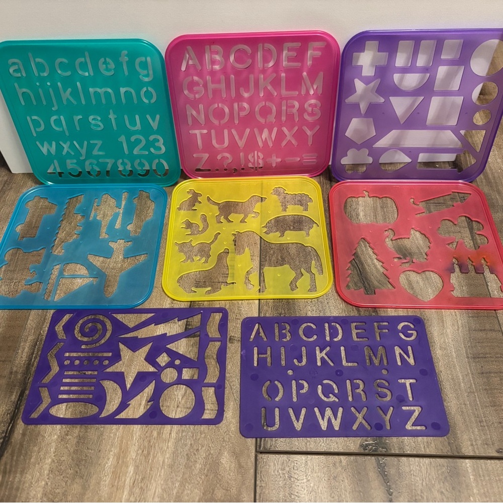 Vintage 1987 Tupperware Tuppertoys Vintage Set of 6 Stencils, 2 1991 Binny